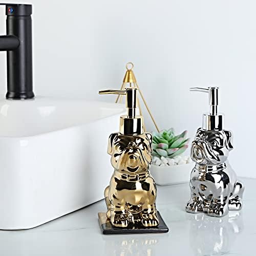 Black Dog Shape Ceramic Soap Dispenser with Pump
