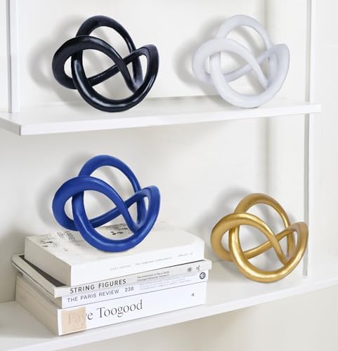 Dawbun Gold Knot Statue Decor Modern Geometric Gold Cube