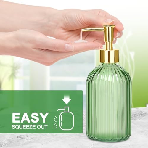 Haturi 4 Pc Green Glass Bathroom Accessories Set