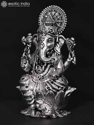Exotic India Small Superfine Ganesha Brass Statue 1