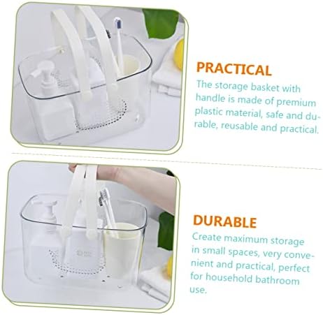 LIFKOME Plastic Bath Basket with Handle Organizer
