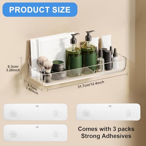 2pc Acrylic Wall Mount Organizer with Self Adhesive Tape