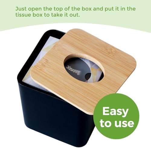 Bamboo Tissue Box Cover for Bathrooms and Desks
