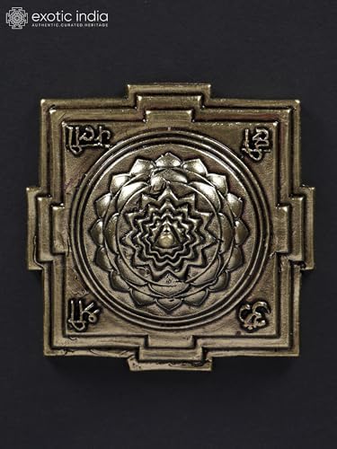 Superfine Shri Yantra Brass Statue for Home Pooja