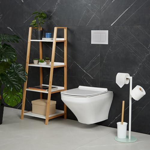 Relaxdays Toilet Roll Brush Holder Set