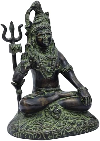 7-Inch Brass Lord Shiva Statue Pooja Room Decor