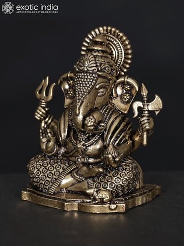 Small Superfine Ganesha Brass Statue for Home Pooja