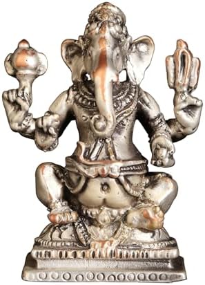 Exotic India Small Chaturbhuj Ganesha Brass Statue 1