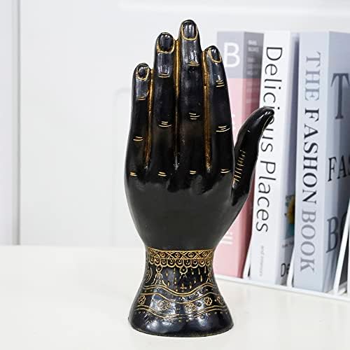Skyant Palmistry Hand Resin Statue with Symbols Black