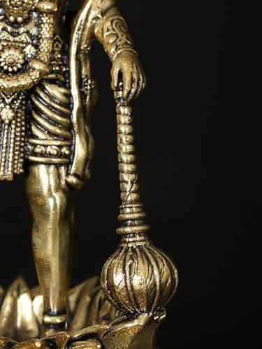 Small Superfine Hanuman Brass Statue Bajrangbali Pooja Temple Decor