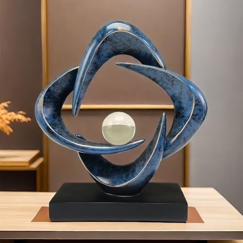 Modern Blue Abstract Sculpture for Home Decor