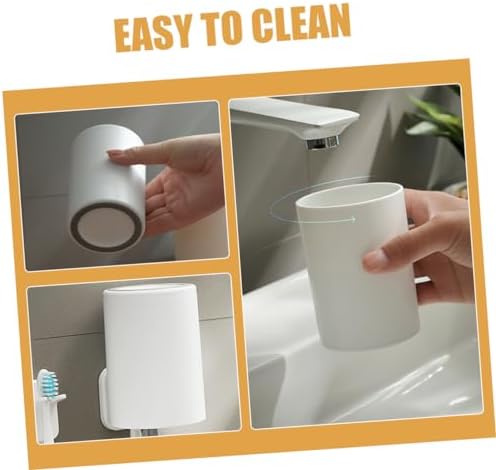 Luxshiny 2pcs Reusable Plastic Toothbrush Cups