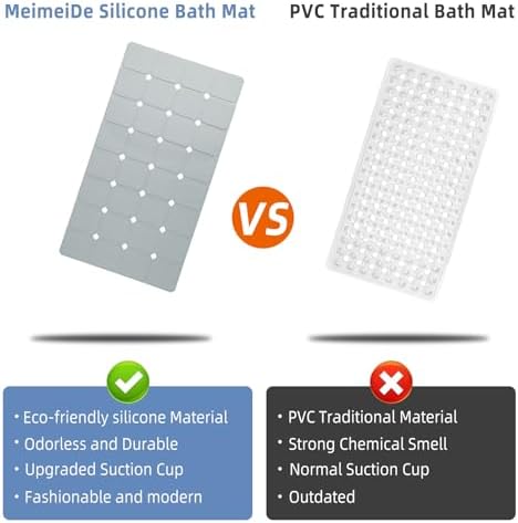 MeimeiDe Non-Slip Silicone Bathtub Mat 15 x 28