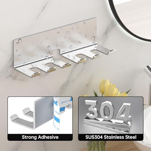 Electric Toothbrush Holder - 5 Slots SUS304 Stainless Steel Wall Mounted