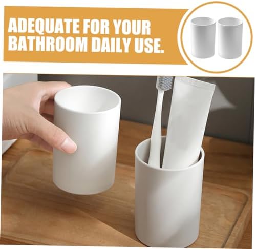 Luxshiny 2pcs Reusable Plastic Toothbrush Cups