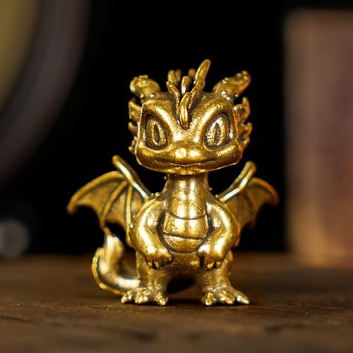 CHOVY Retro Flying Fire Dragon Ornament - Solid Brass Decor