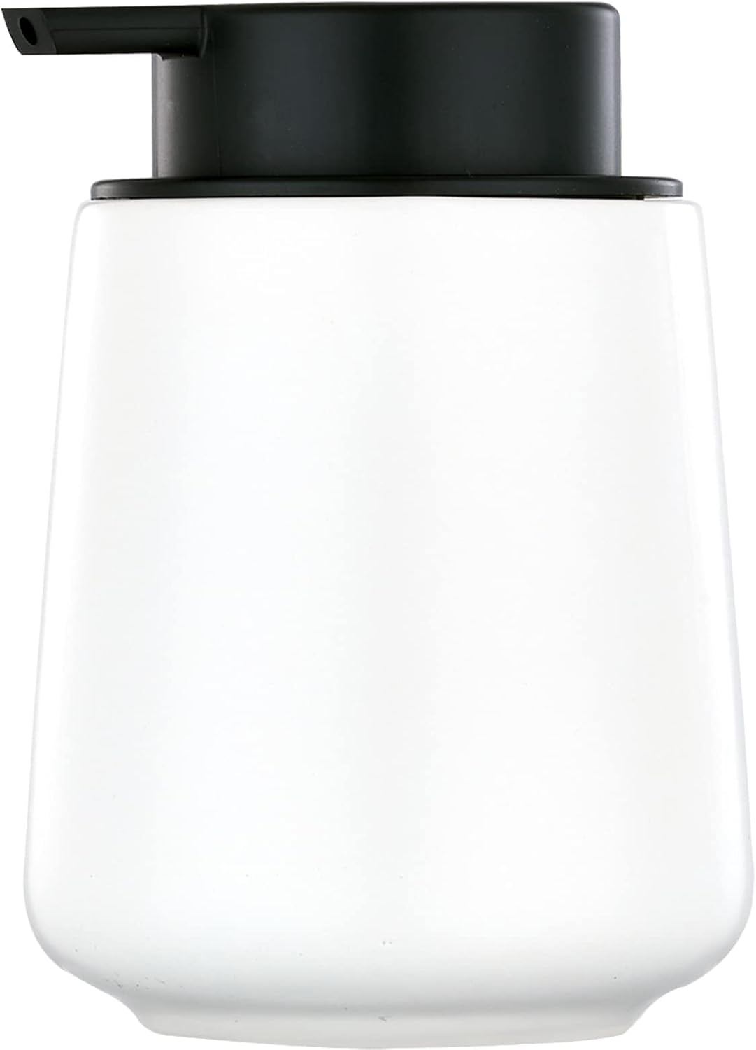 Eyrozia 12Oz White Ceramic Soap Dispenser with Black Pump