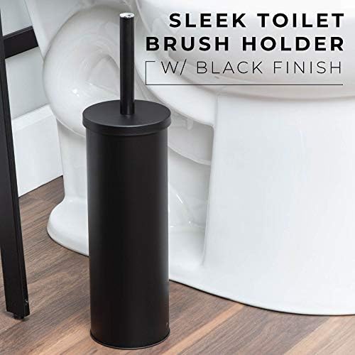 JS Jackson Supplies Sleek Toilet Brush Holder - Matte Black