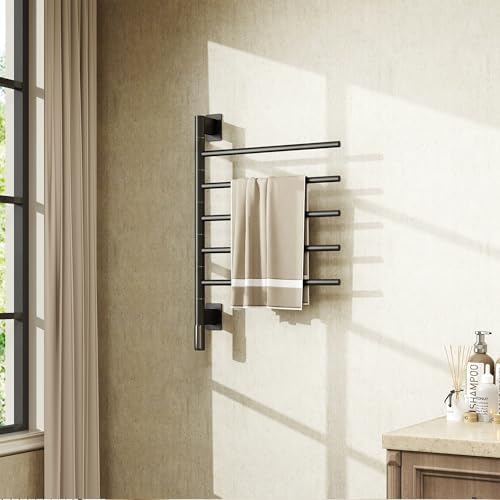 PBhusri Electric Towel Warmer with Rotating Rack and Timer