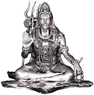 Superfine Silver Plated Lord Shiva Brass Statue for Pooja