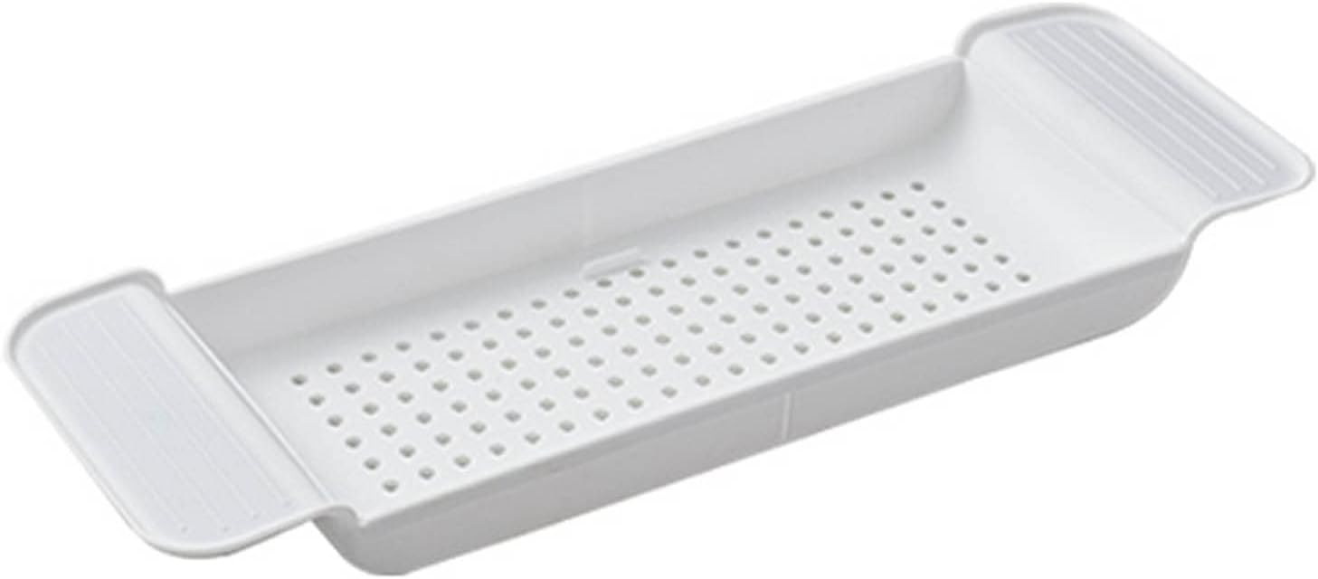 Flexman Plastic Bathtub Tray with Retractable Draining Design