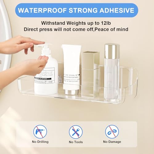 2pc Acrylic Wall Mount Organizer with Self Adhesive Tape