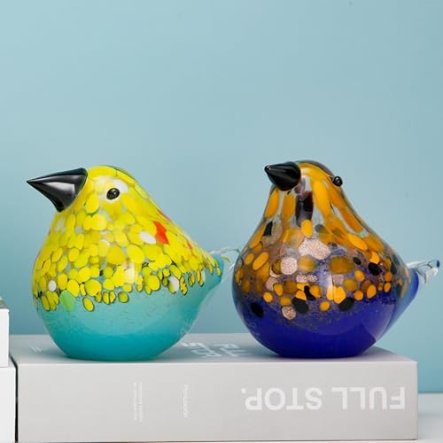 Handmade Glass Bird Ornament Home Decor Statue