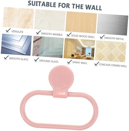 Pink Towel Holder Ring Self Adhesive No Drilling Required