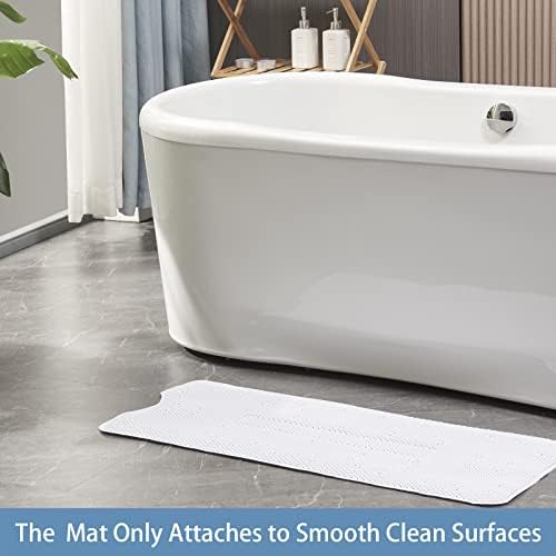 Webos Soft Bathtub Mat Non Slip with Suction Cups 40x16 Inch White