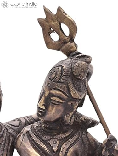 Brass Shiv Parvati Dancing Pose Statue Temple Home Decor