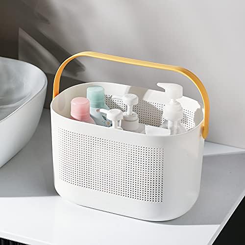 UUJOLY Yellow Plastic Storage Baskets with Handles