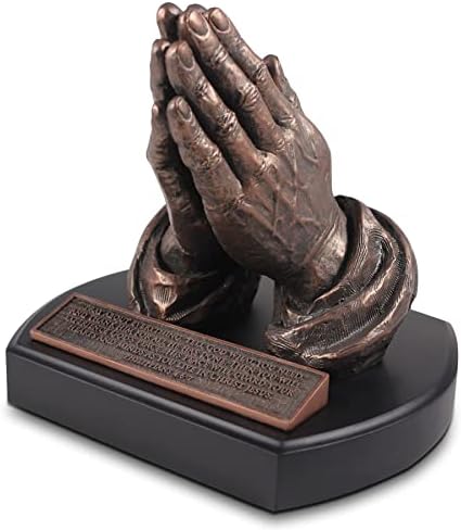 Praying Hands Bronze Tone Resin Statue 875 Inch
