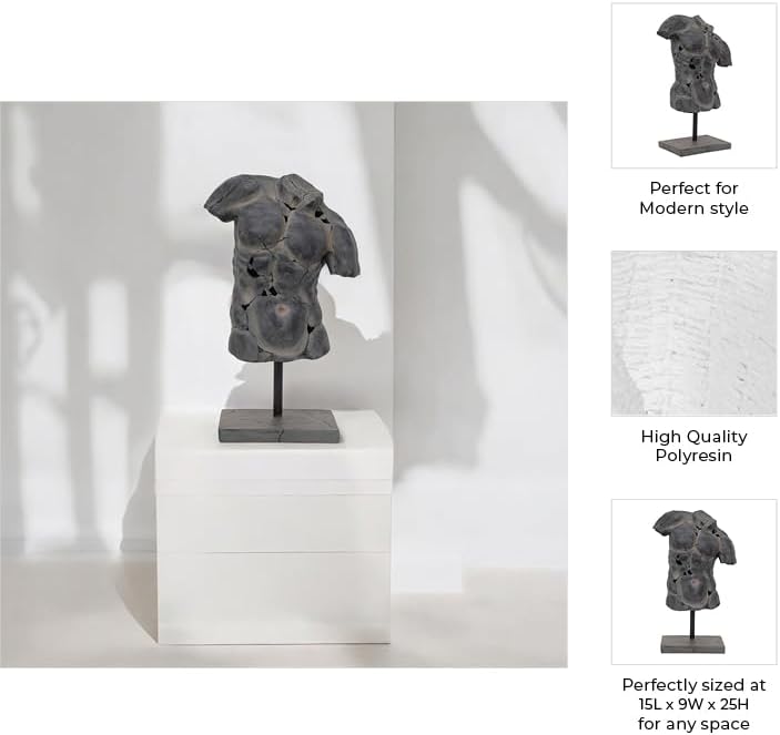Sagebrook Home Modern Cracked Torso Resin Statue 1