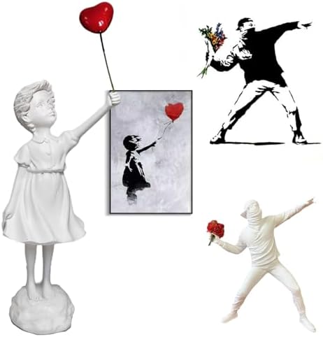 Banksy Love Balloon Girl Resin Statue Modern Home Decor