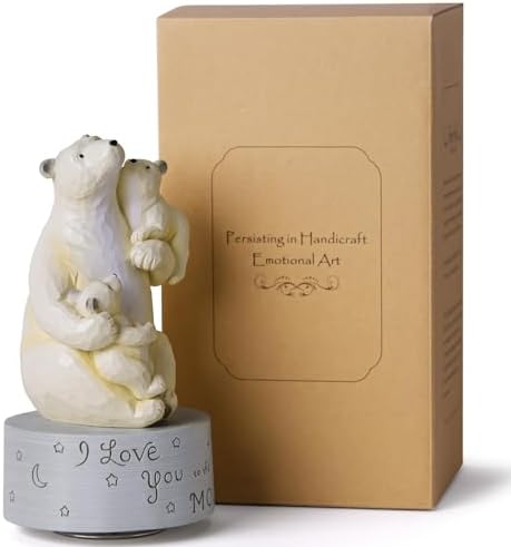 AIDLNS Polar Bear Family Music Box Figurine Gift