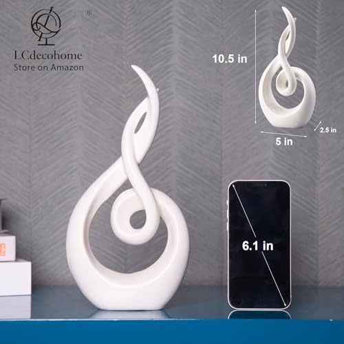 Modern Abstract Ceramic Statue - 5x25x105 Inch Home Dcor Sculpture