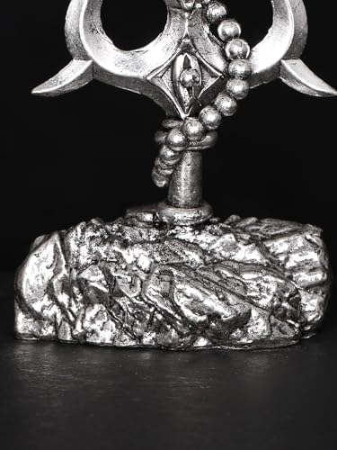 Exotic India Small Superfine Trishul Brass Statue with Damru and Om