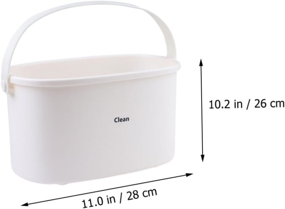 BESTOYARD 1Pc White Plastic Shower Basket with Handle