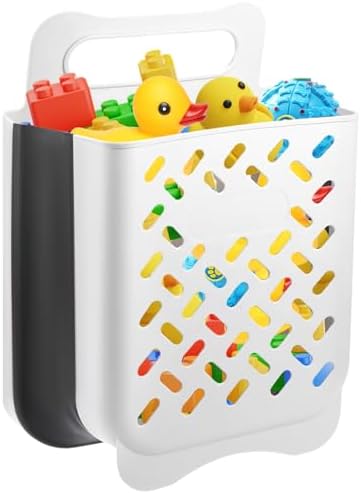 Wensdr Foldable Bath Toy Storage Organizer White