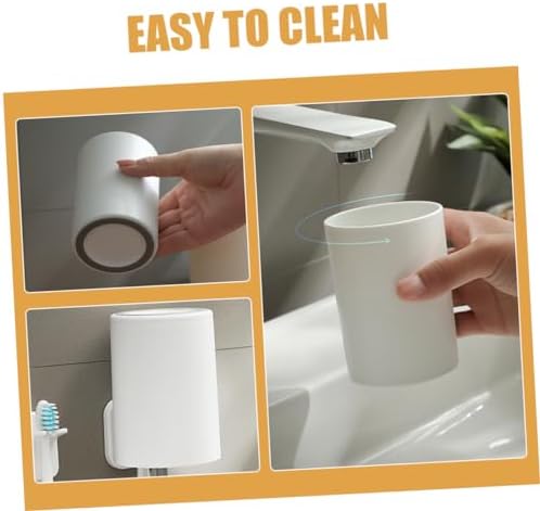 Bathroom Tumbler Cup Reusable Toothbrush Holder Large Capacity White 1