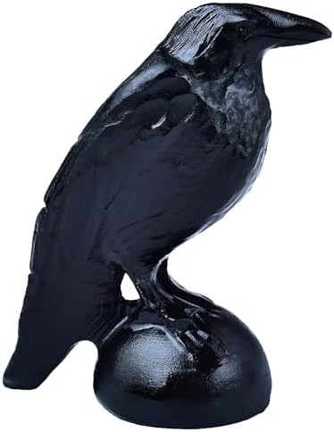 Obsidian Raven Natural Handmade Sculpture - 32 Lucky Guardian Decoration