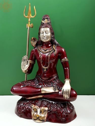 Brass Lord Shiva Idol Statue Divine Home Decor