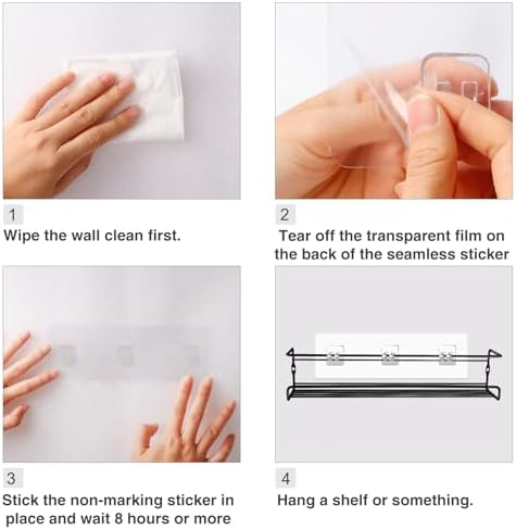FGSAEOR 14 Pack Adhesive Shower Caddy Hooks