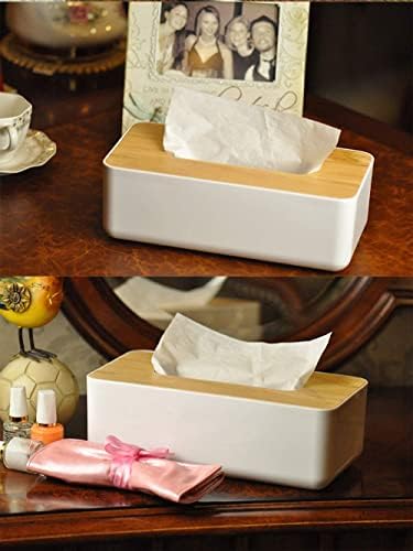 Wooden Tissue Box Holder with Cover for Bathroom Vanity