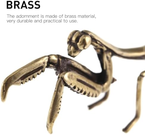 TOYANDONA Brass Mantis Sculpture - Golden Desktop Decor