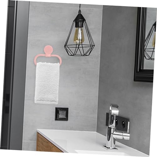 Pink Towel Holder Ring Self Adhesive No Drilling Required