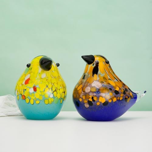Handmade Glass Bird Ornament Home Decor Statue