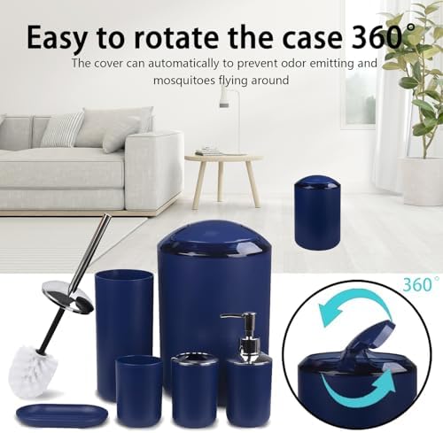 CERBIOR 6-Piece Bathroom Accessory Set in Royal Blue