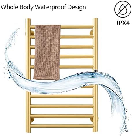 Gold Heated Towel Warmer with Built-In Timer