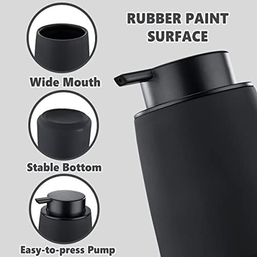 Eyrozia 12Oz Black Ceramic Soap Dispenser